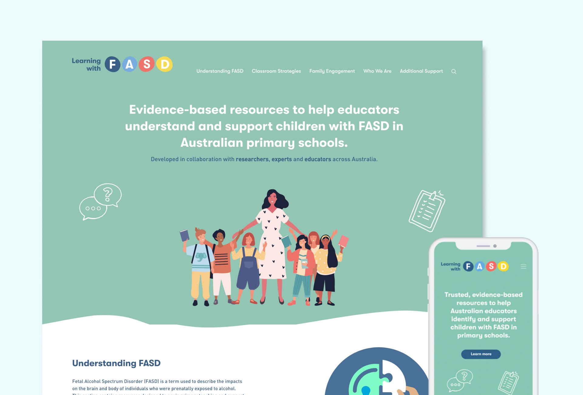 Picture of Learning with FASD website and mobile app