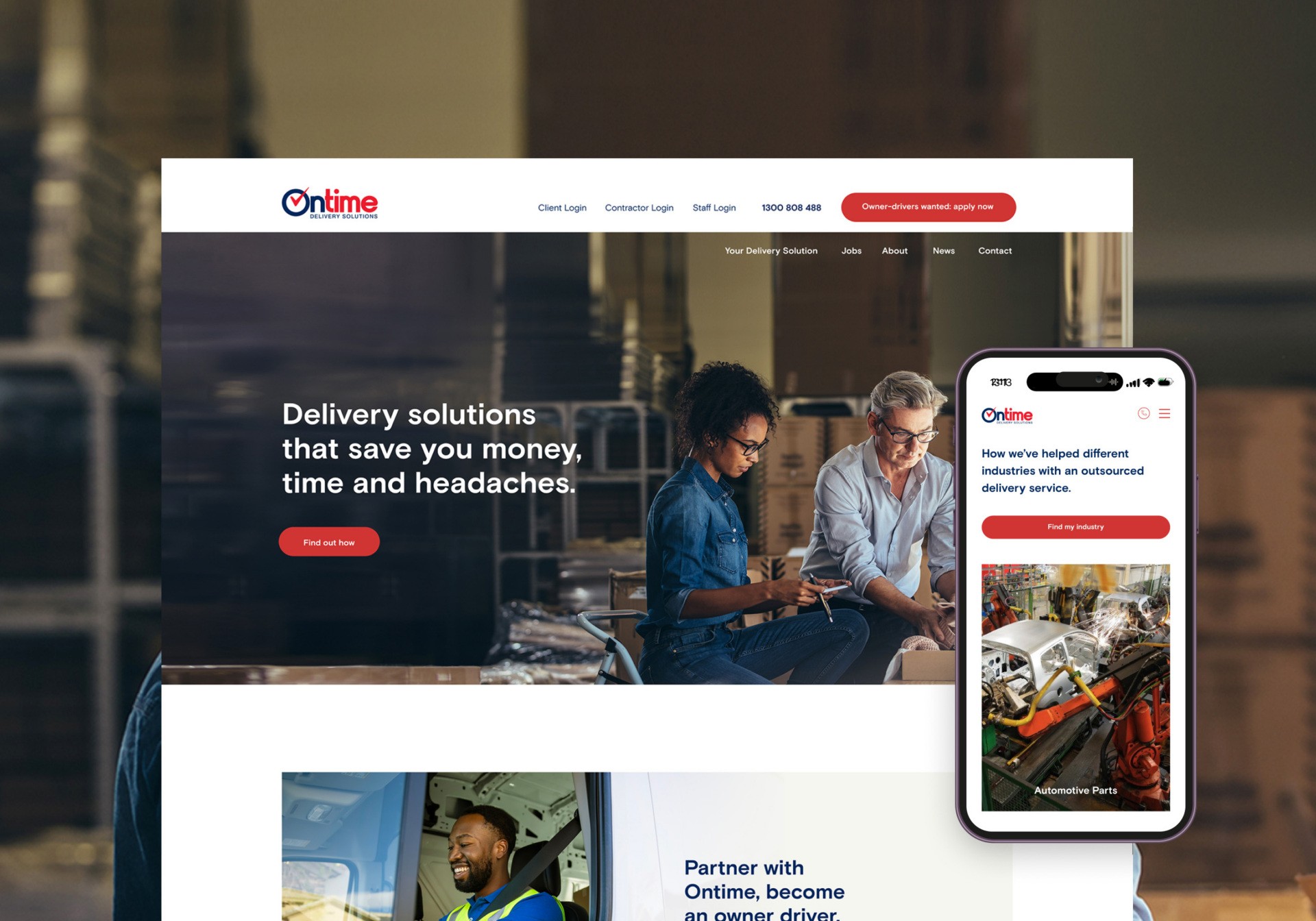 Ontime web and app design